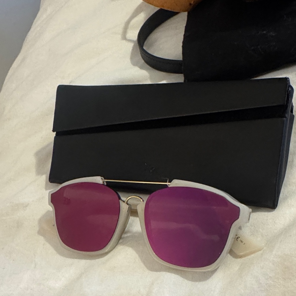 Dior Sunglasses with Pink Lenses and Cream Frame